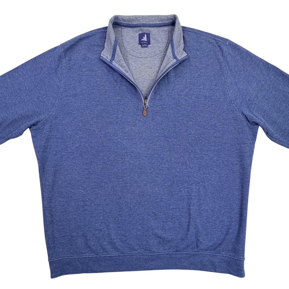 Johnnie-O 1/4 Zip Pullover Men XL Helios Blue Cotton Lyocell Heathered JMKO1460 - Picture 6 of 11